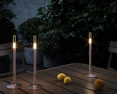 Klaus Nolting 'Qu' Portable Outdoor Aluminum Table Lamp for IP44.de